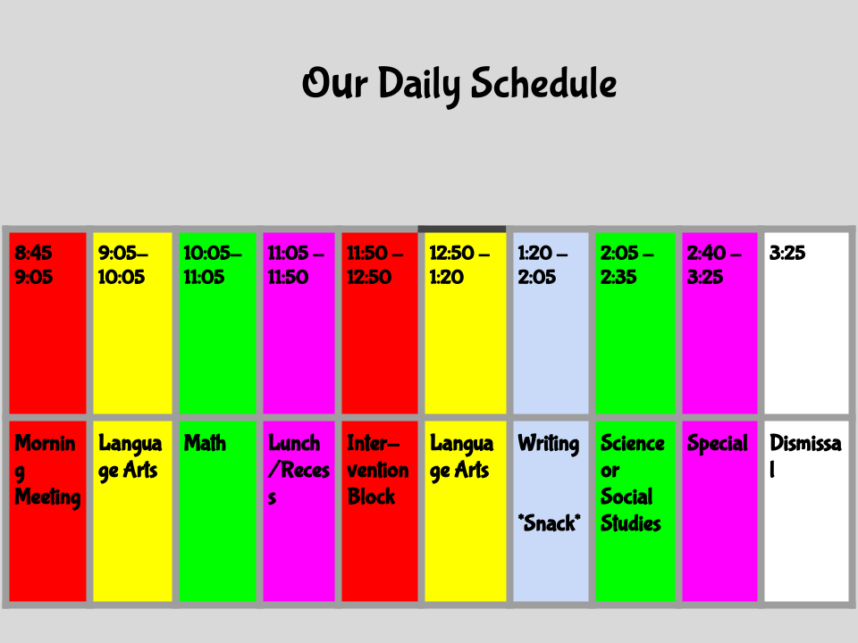 daily schedule